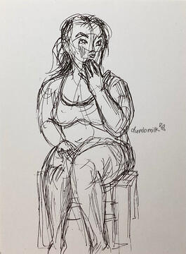 pose study, 2025 - ballpoint pen